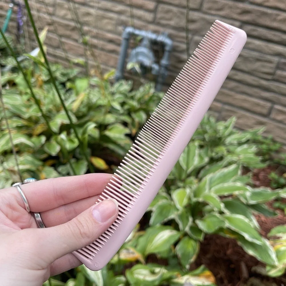 Vintage Light Pink Plastic Hair‎ Comb USA Wide Purse Pocket Unbreakable USED